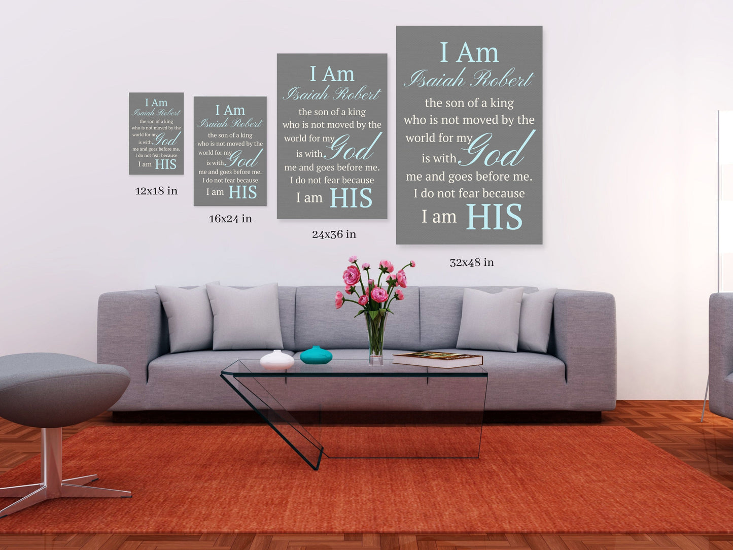 I Am the Daughter of a King,I Am the Son of a King Personalized Canvas Print, Baby Girl, Baby Boy Personalized Gift,Christian Baptism Gift, Dedication Gift, Catholic Nursery Decor