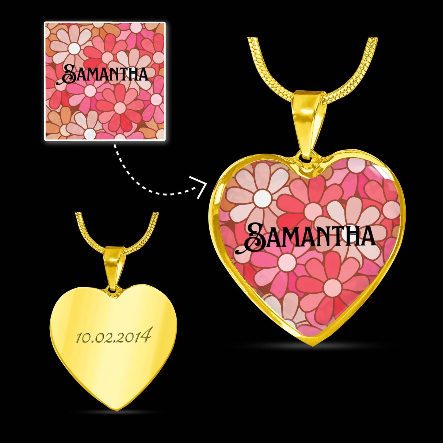 Heart Jewellery, Heart Name necklace with engraving