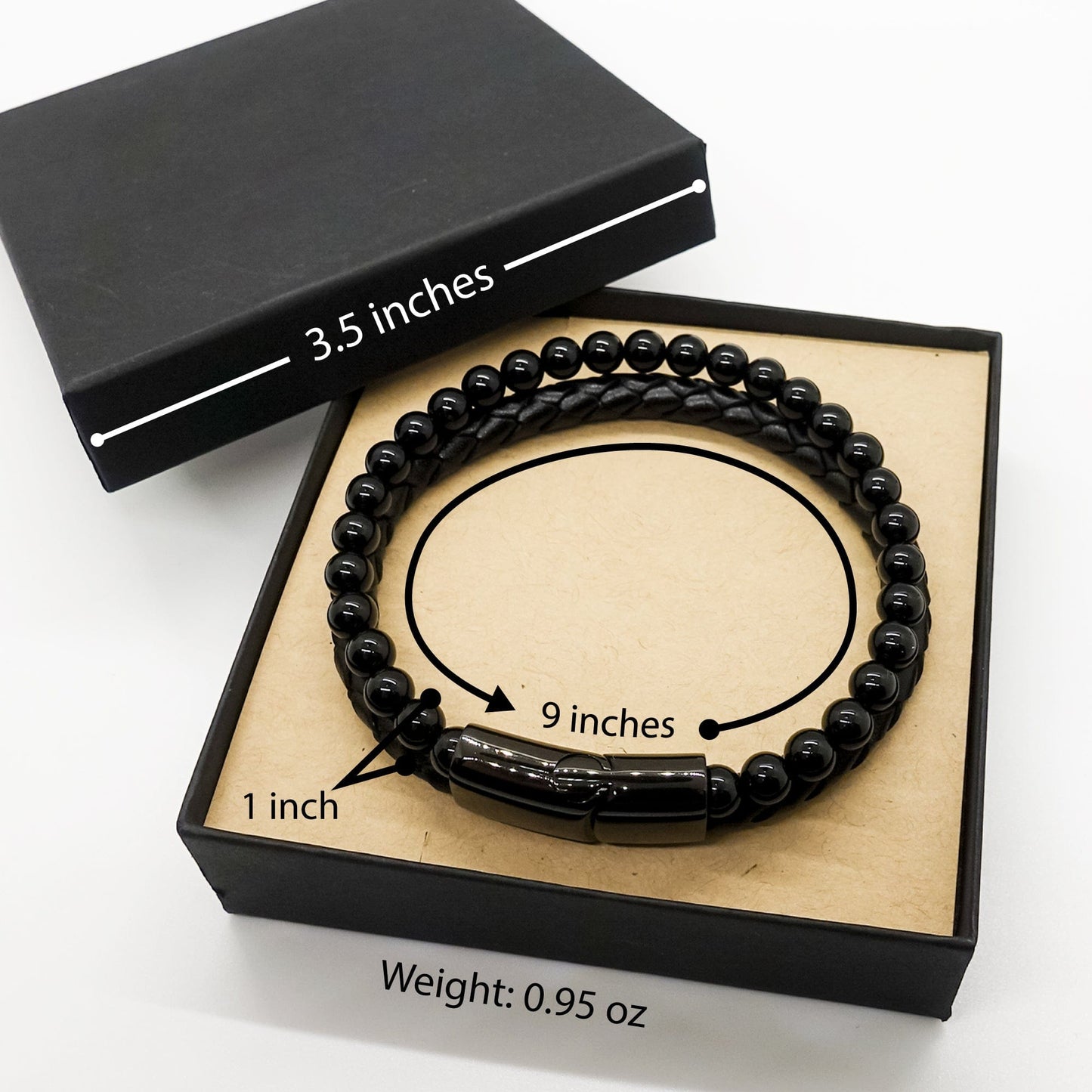 Stone Bead Leather Bracelet for him, Graduation Gift 2023, Faith Bible verse Motivational Gift
